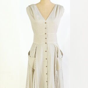 Calvin Klein brown & white striped summer dress